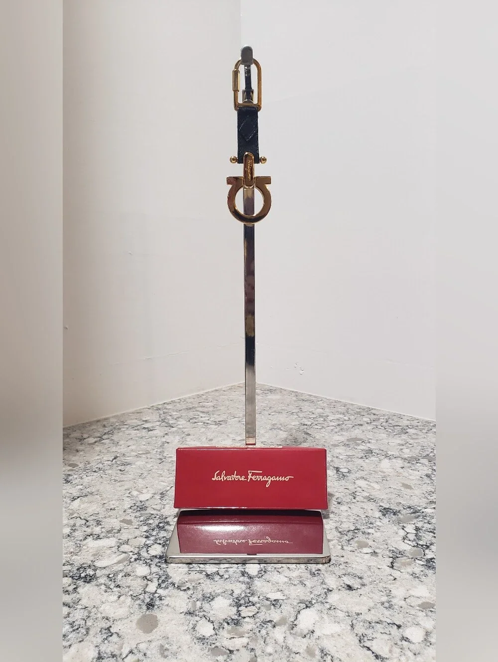 Salvatore Ferragamo Gancini Leather Keychain